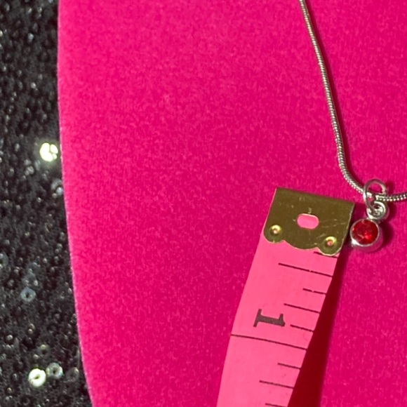 July Ruby Sterling Silver Necklace Birthday Birthstone Month Rhinestone gift Y2K - Picture 5 of 17